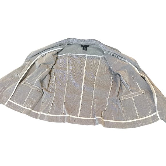 Rafaella Blue & White Striped Single-Breasted Jacket Button-Down Women's Size 10 - Picture 7 of 14